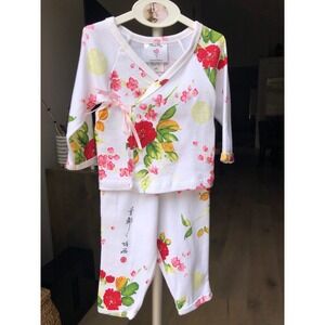 New 12 Month Kimono Layette Set Wrap Shirt Pants Babies Infants Toddler Infant